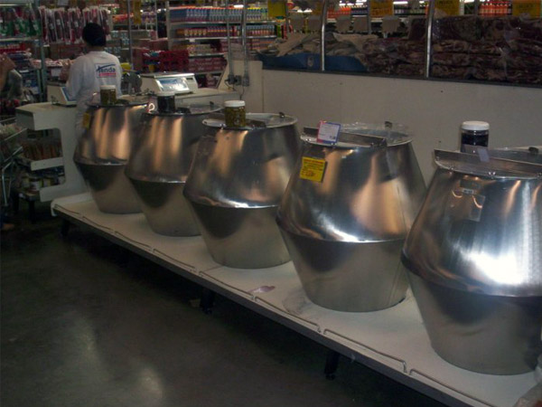 barricas de inox para supermercados